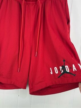 Nike Jordan Red Mesh Shorts Jumpman Athletic Streetwear Gym Medium